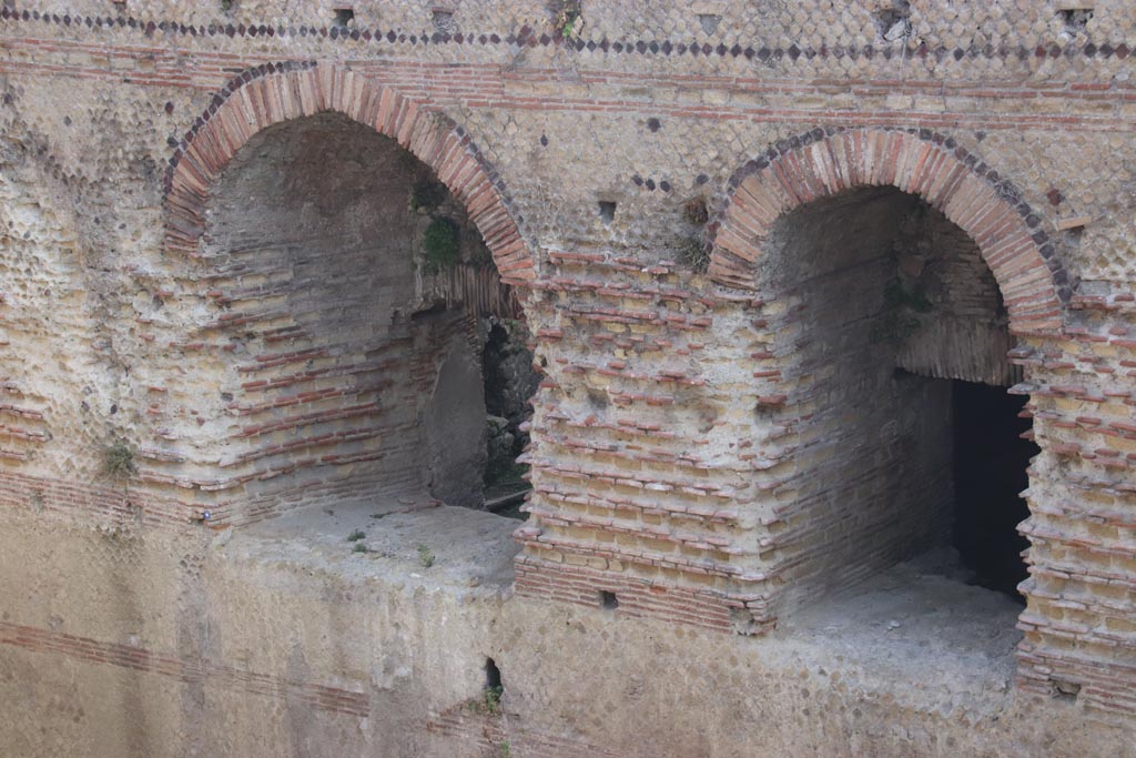 II.1 Herculaneum, October 2023. 
Windows at east end from lower floors of Casa di Aristide, overlooking beachfront. Photo courtesy of Klaus Heese.
