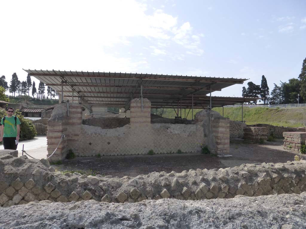 III.1 Herculaneum, April 2016. Room 23, looking across room 25 towards wall of room 24.
Photo courtesy of Pauline Case.
