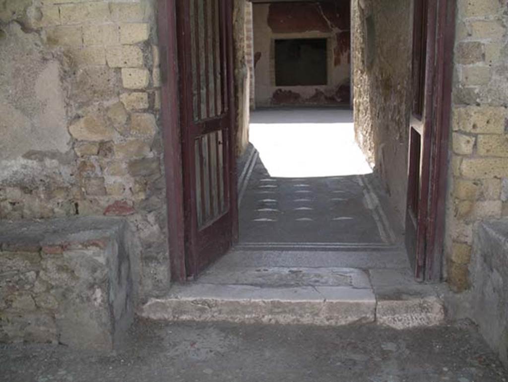 III.3 Herculaneum, April 2005. Looking east through entrance doorway. Photo courtesy of Michael Binns.