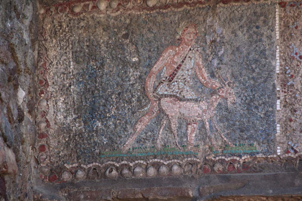 III.3 Herculaneum. April 2014. Frieze at north end, a shepherd leading a lamb to be sacrificed.
Photo courtesy of Klaus Heese.
