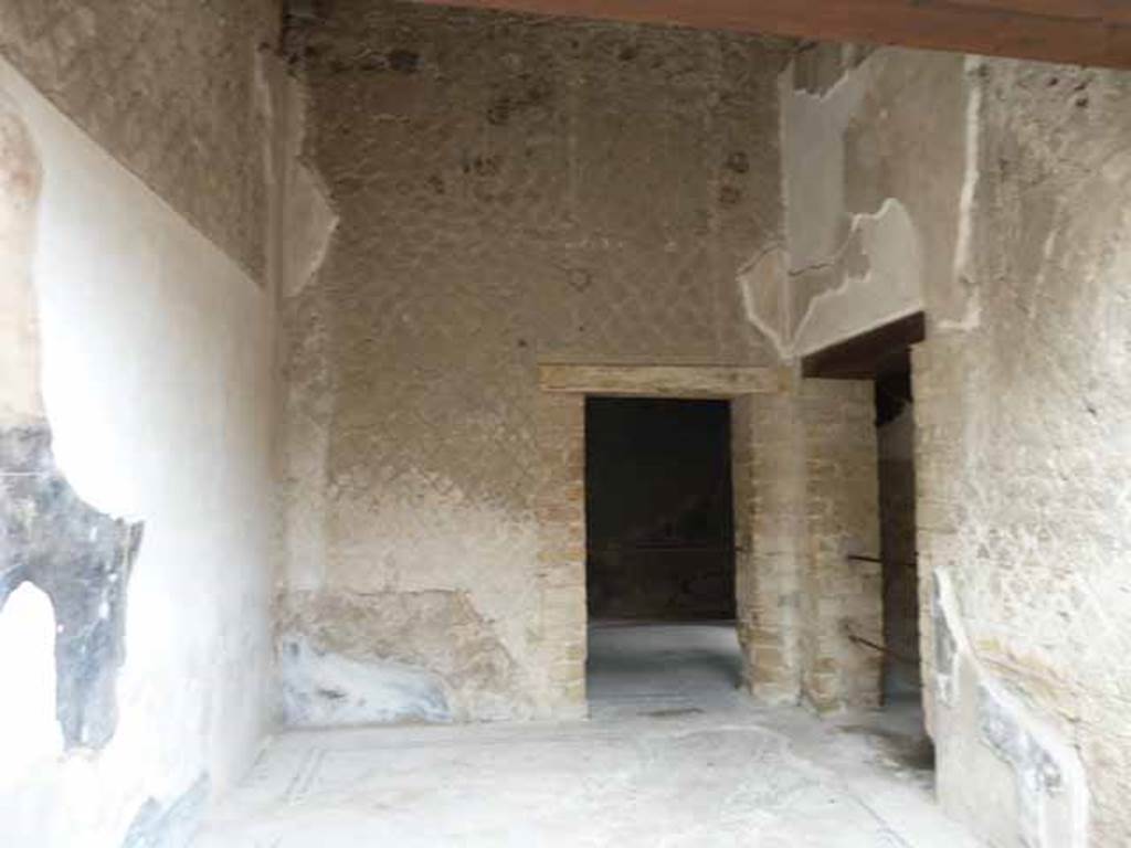 III.3 Herculaneum. May 2010. Room 17 on south side of house, looking east from room 20.