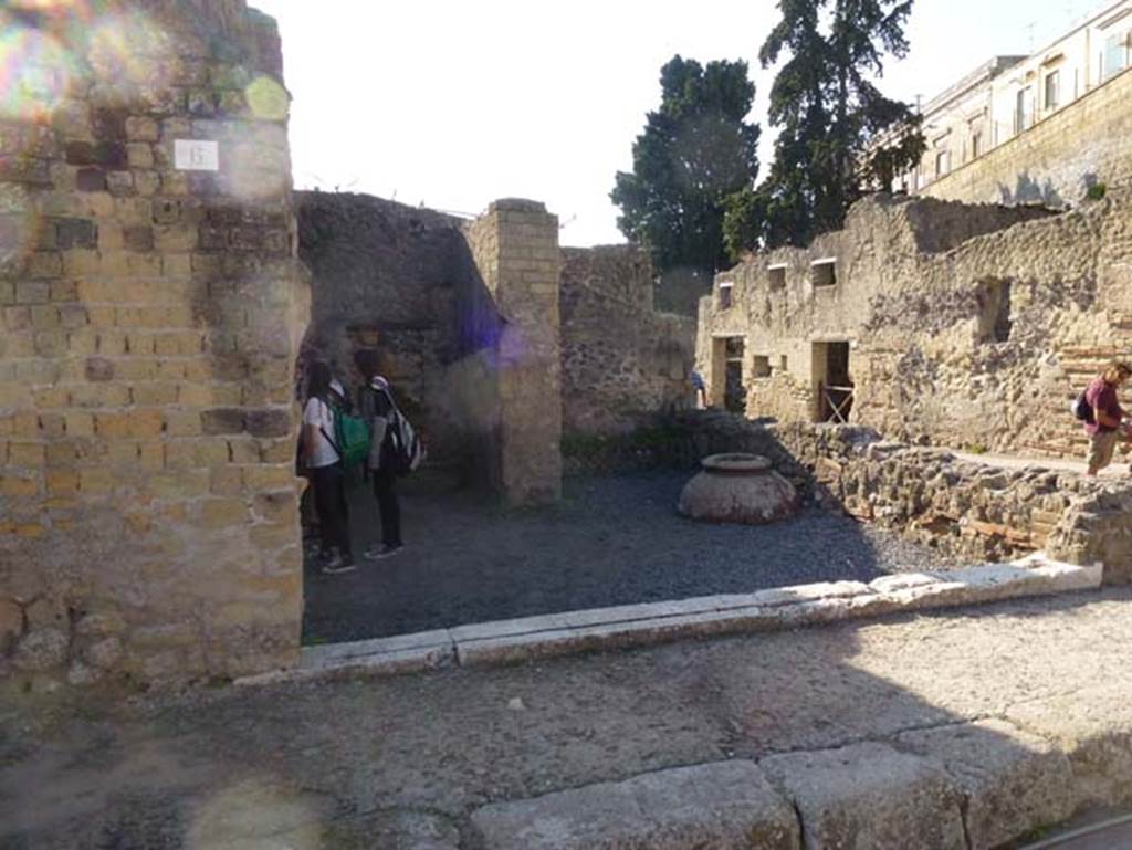 lll.6 Herculaneum, October 2012. Looking south towards entrance doorway on corner of Decumanus Inferiore, with Cardo III Inferiore.  Photo courtesy of Michael Binns.
