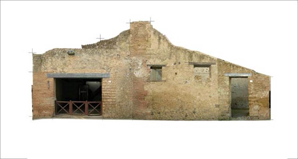 III.10, on left, Herculaneum, August 2006. Looking south to doorway, with III.9 on right with windows.
Photo courtesy of Nicolas Monteix.
