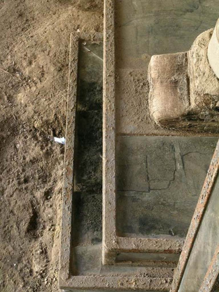 III.10, Herculaneum, June 2005.  Detail of the press. Photo courtesy of Nicolas Monteix. 

