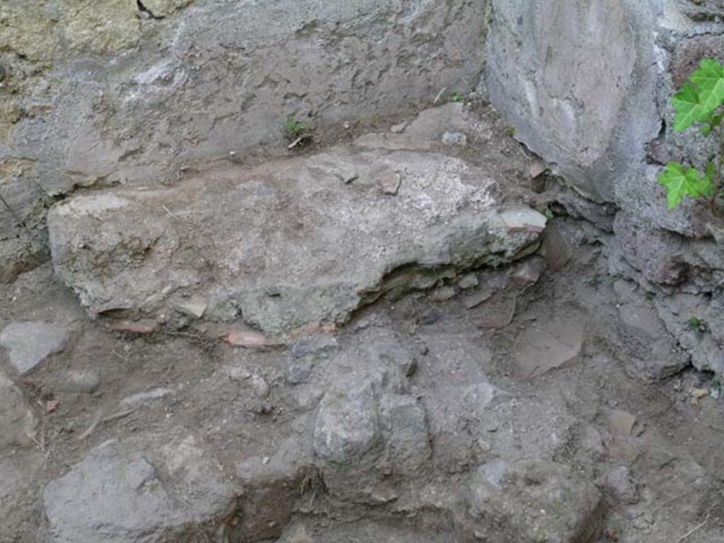 III.14/15, Herculaneum, June 2005. Room 13, details of basins and tubs in north-west corner.   
Photo courtesy of Nicolas Monteix.
