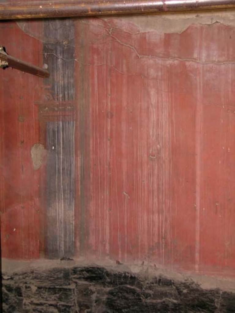 III.14, Herculaneum. April 2005. Room 2, detail from south wall. Photo courtesy of Nicolas Monteix.