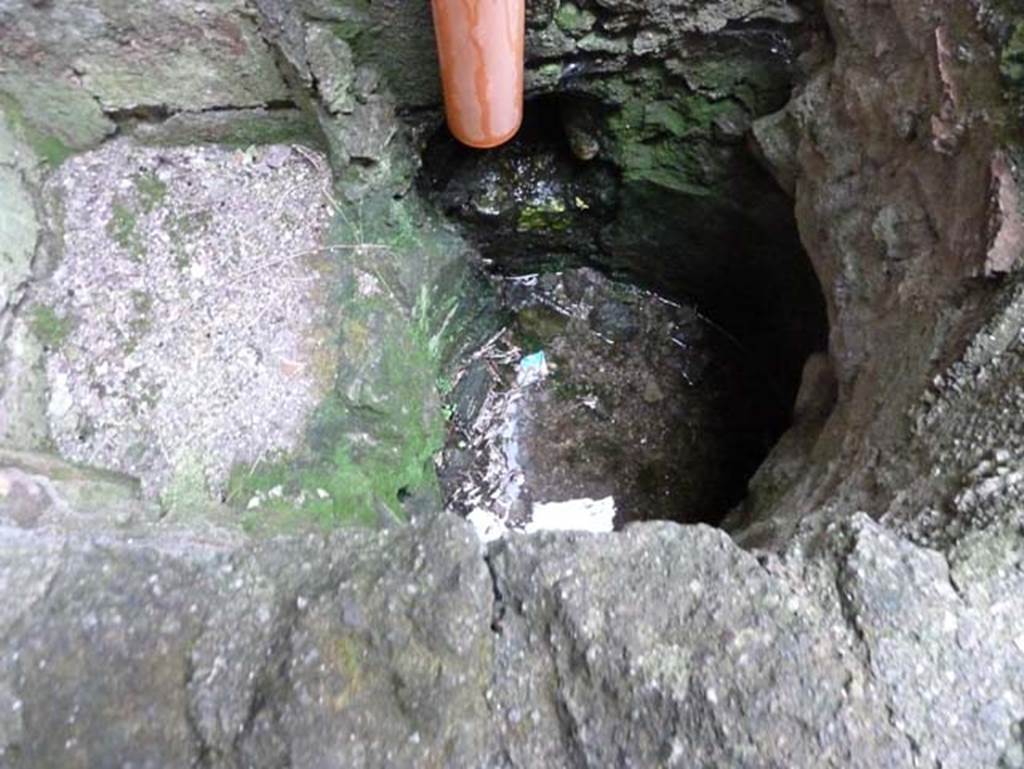 Ins. III 16, Herculaneum, September 2015. Room 5, basin/vat in south-east corner near doorway.