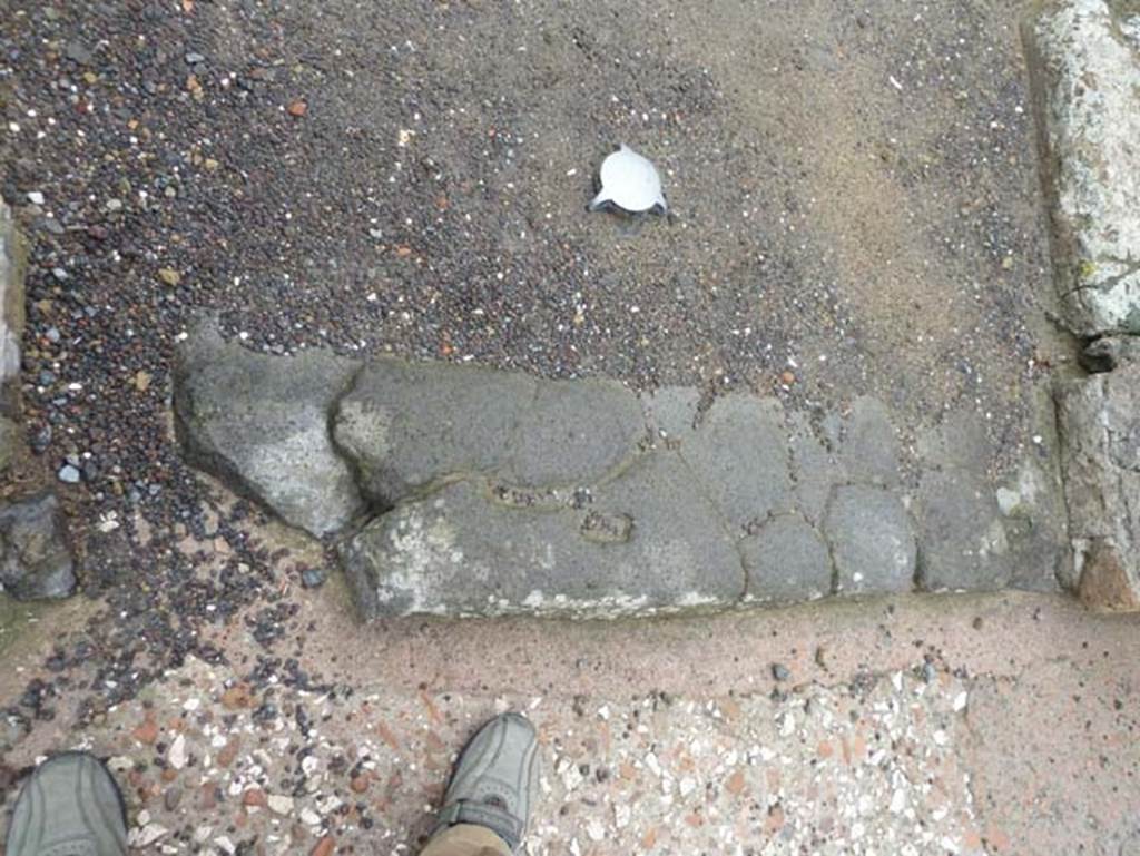 Ins. III.18 Herculaneum, September 2015. Threshold of doorway.