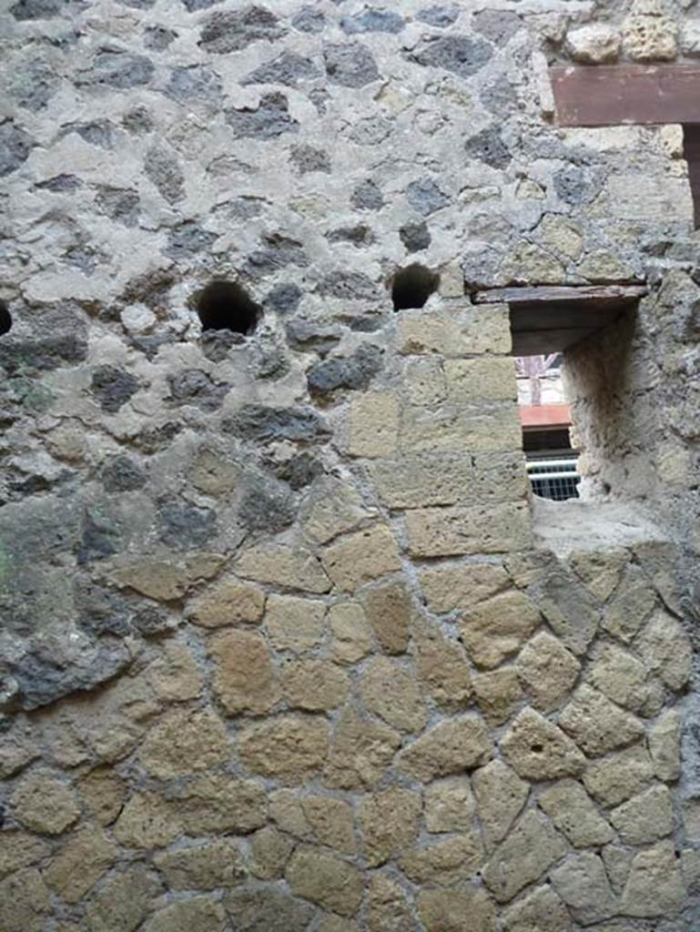 IV.4 Herculaneum. September 2015. Room 2, west wall with window.