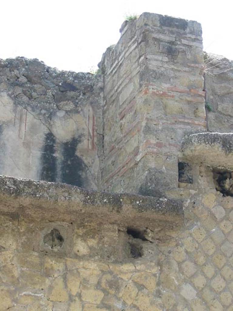 IV.5, Herculaneum, May 2003. Looking east to remains of room on upper floor, above IV.5. Photo courtesy of Nicolas Monteix.
