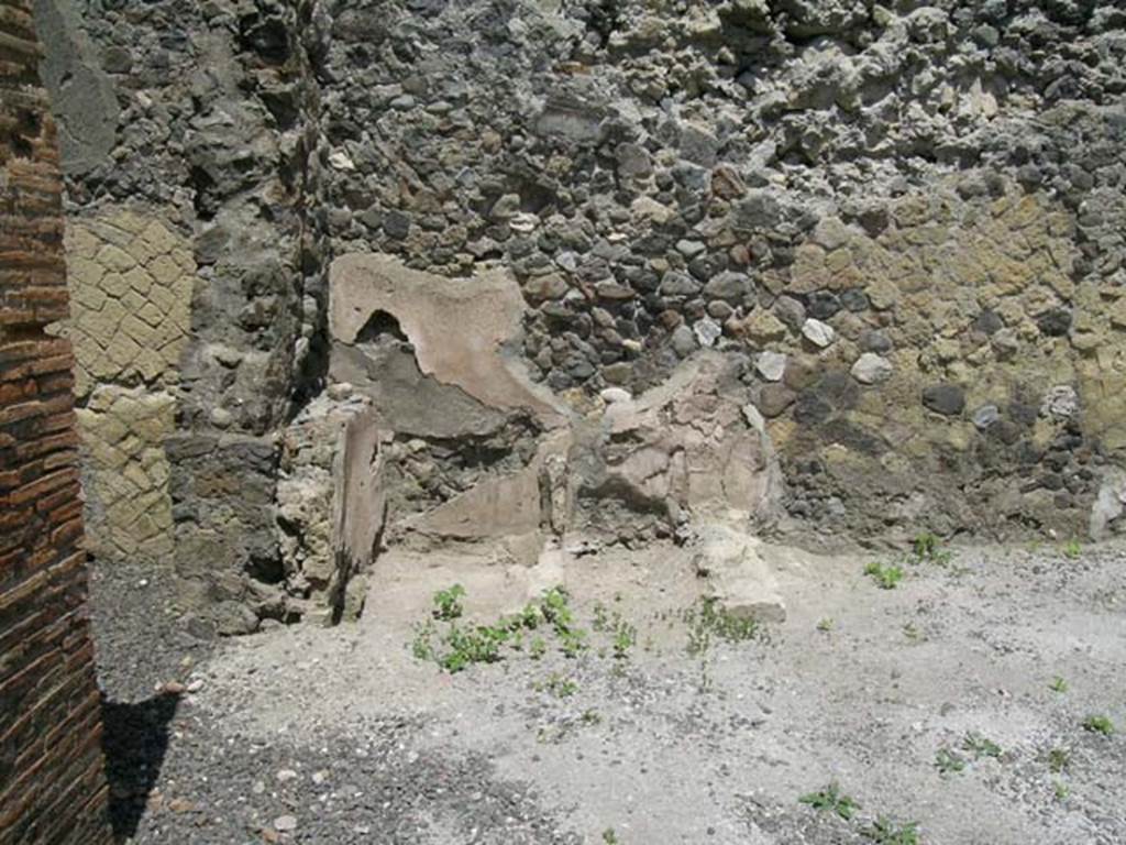 IV.6, Herculaneum, May 2006. Atrium, remains of two basins/tubs in north-west corner, for use in the laundry. 
Photo courtesy of Nicolas Monteix.
