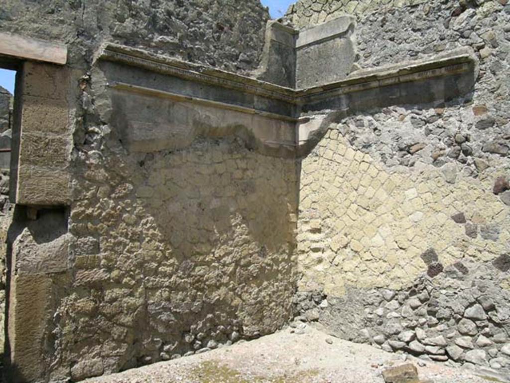 IV.6, Herculaneum, May 2006. Room 10, north-west corner of oecus. Photo courtesy of Nicolas Monteix.

