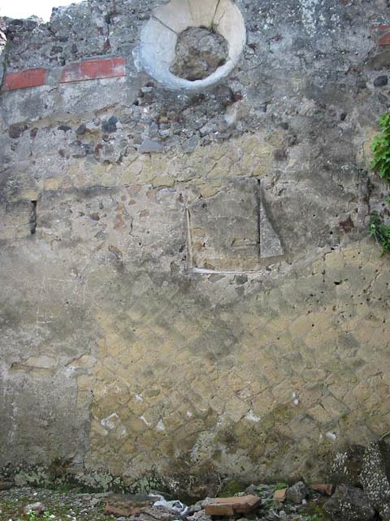 IV.6, Herculaneum, May 2003. Room 11, oecus/exedra, detail from east wall. 
Photo courtesy of Nicolas Monteix. 
