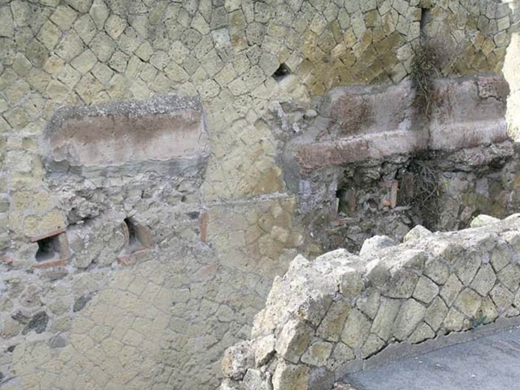 IV.13 Herculaneum, May 2004. Looking towards upper west wall, with some remaining wall plaster. 
Photo courtesy of Nicolas Monteix.
