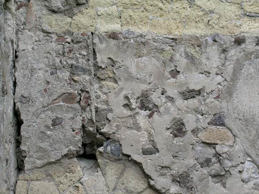 IV.18 Herculaneum, May 2005. Room 5, detail from west wall in south-west corner. 
Photo courtesy of Nicolas Monteix.
