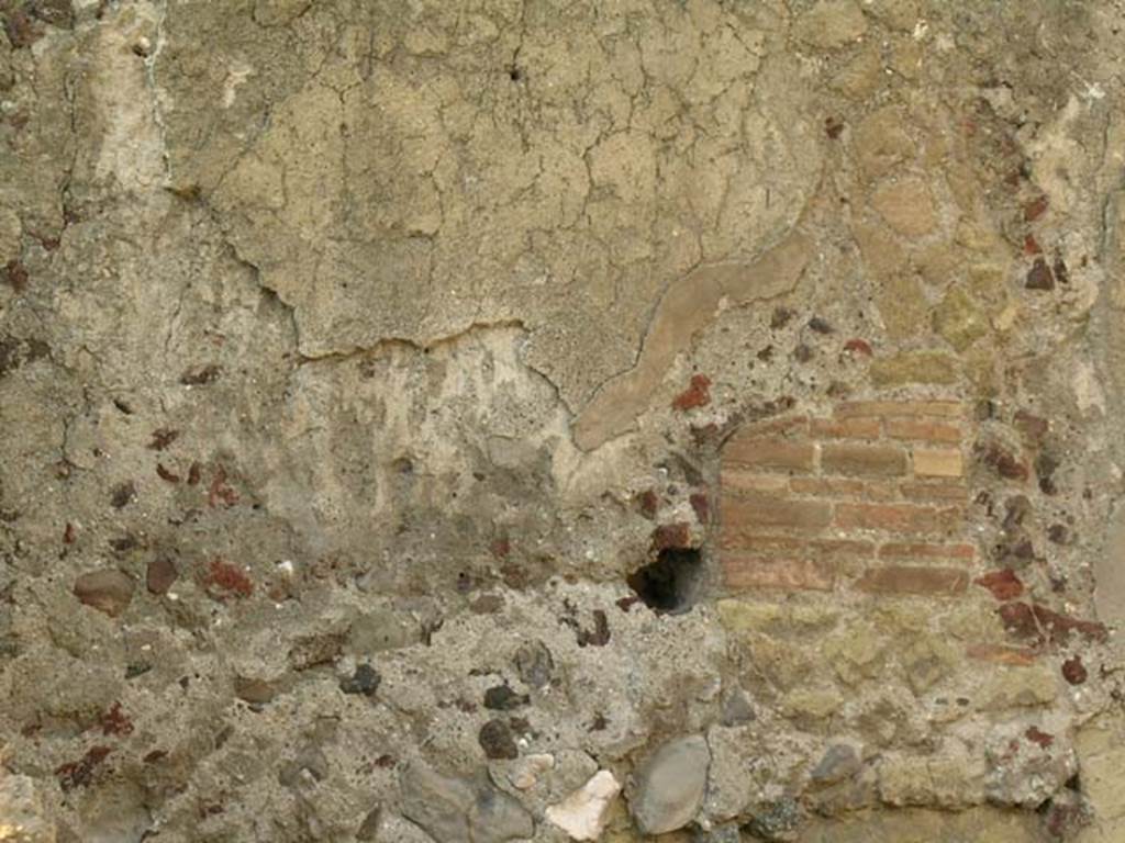 IV.18 Herculaneum, May 2005. Room 6, detail from upper west wall. Photo courtesy of Nicolas Monteix.