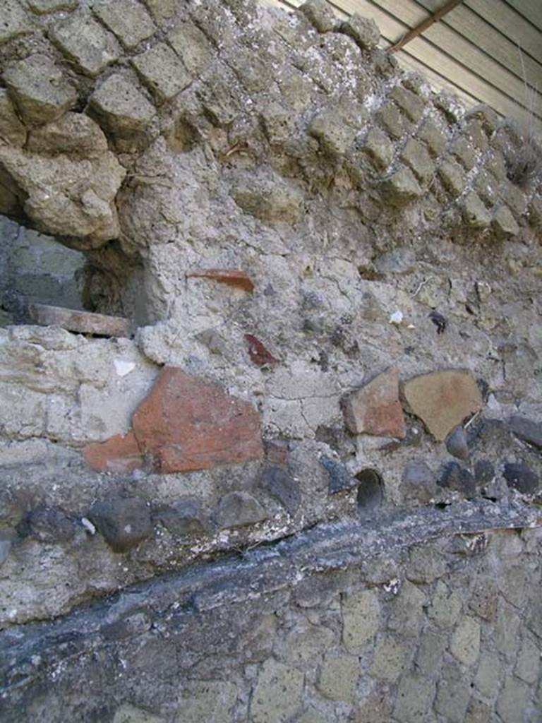 IV.19, Herculaneum, May 2005. Room 5, detail from south wall. Photo courtesy of Nicolas Monteix.