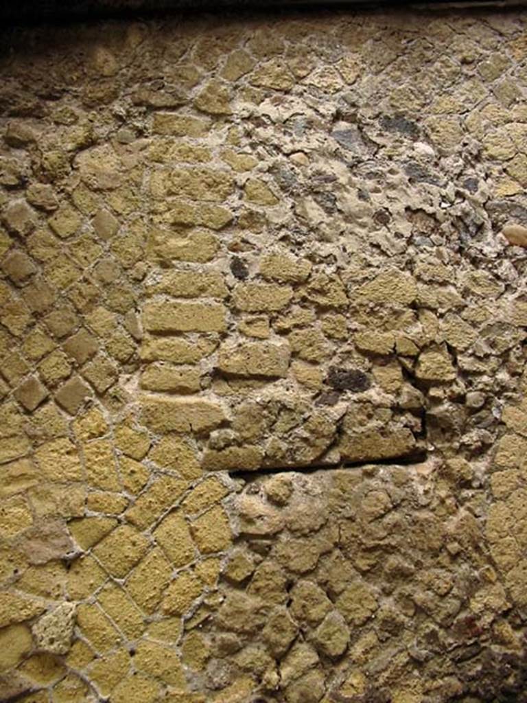 V.3, Herculaneum, May 2003. Room B, detail from north wall. Photo courtesy of Nicolas Monteix.