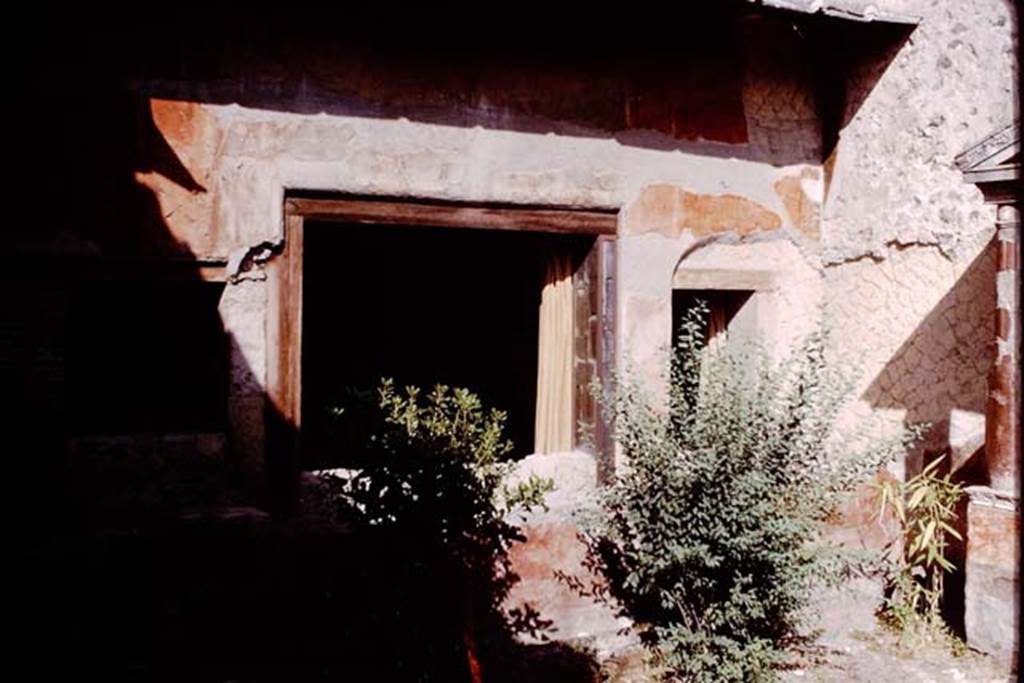 Ins. V.5, Herculaneum. 1964. North side of garden, looking towards window. Photo by Stanley A. Jashemski.
Source: The Wilhelmina and Stanley A. Jashemski archive in the University of Maryland Library, Special Collections (See collection page) and made available under the Creative Commons Attribution-Non Commercial License v.4. See Licence and use details. J64f1174
