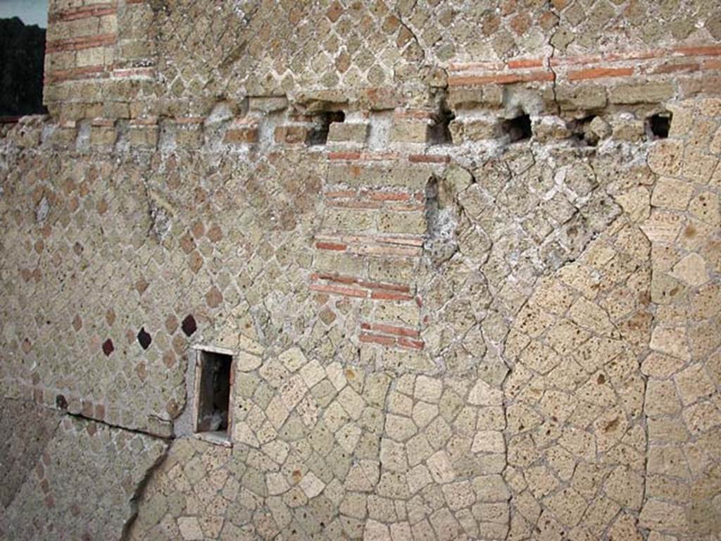 V.7, Herculaneum. September 2003. Atrium, detail of upper north wall. Photo courtesy of Nicolas Monteix.