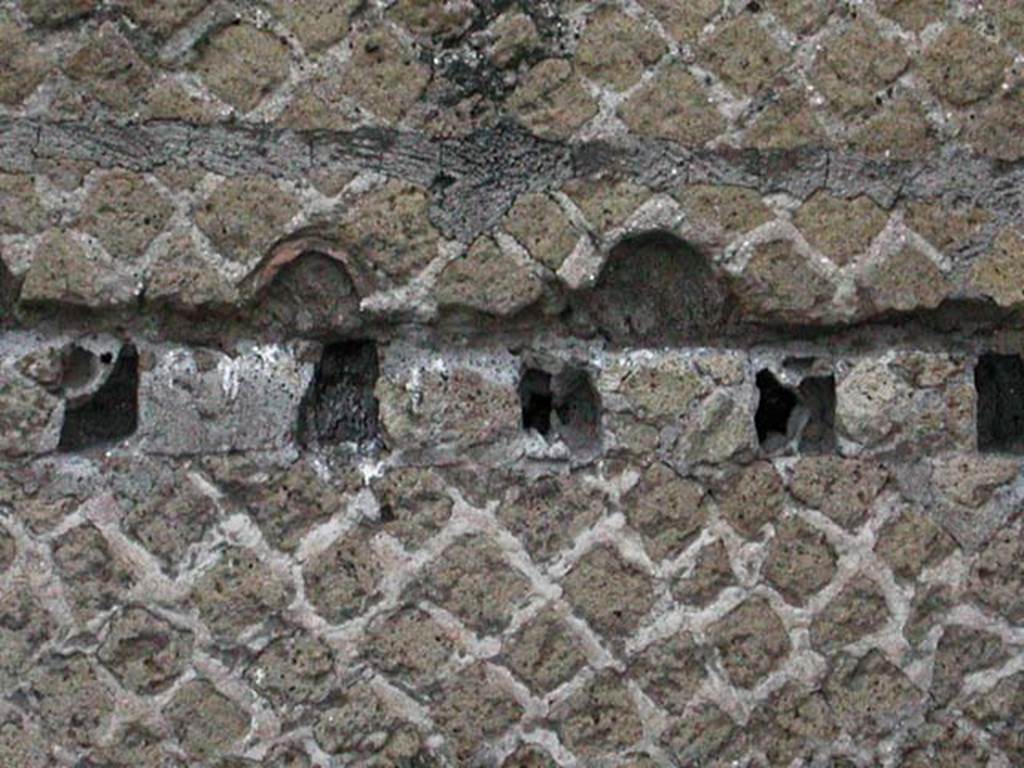 V.7, Herculaneum. September 2003. Atrium, detail of upper west wall. Photo courtesy of Nicolas Monteix