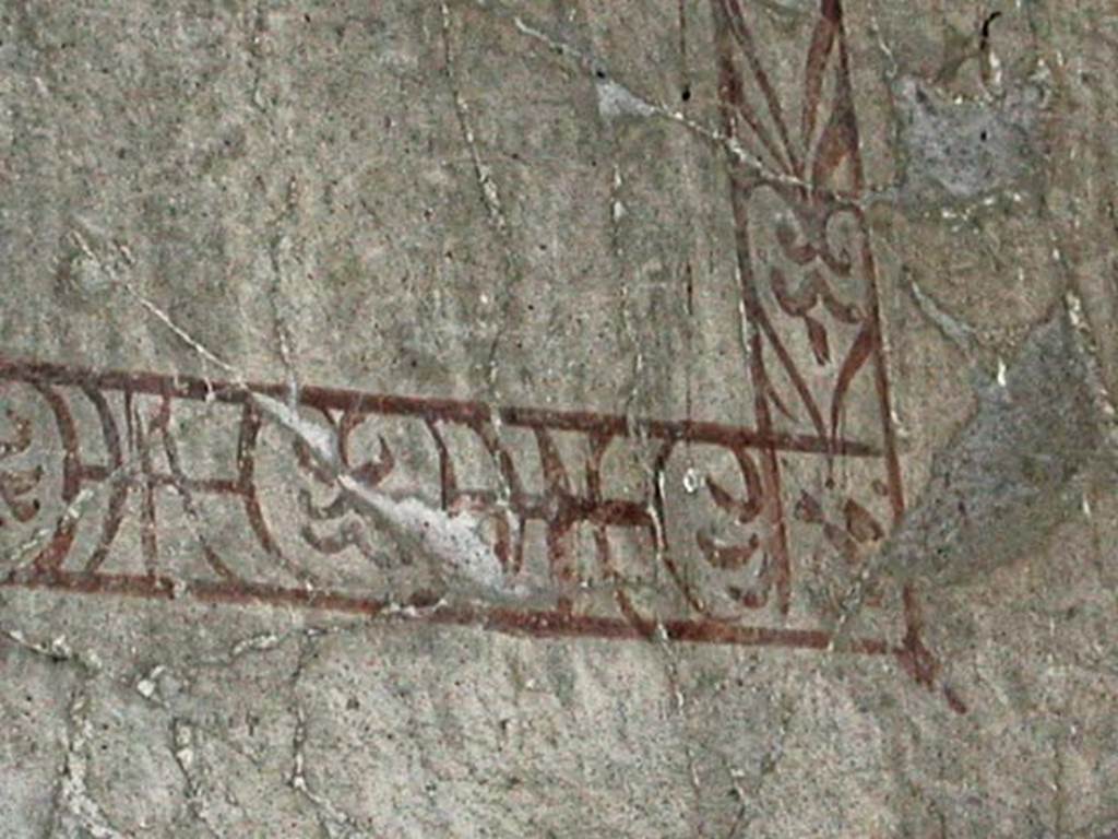 V.14/16, Herculaneum. September 2003. Detail from east wall of cubiculum E, or room 7, on upper floor. Photo courtesy of Nicolas Monteix.

