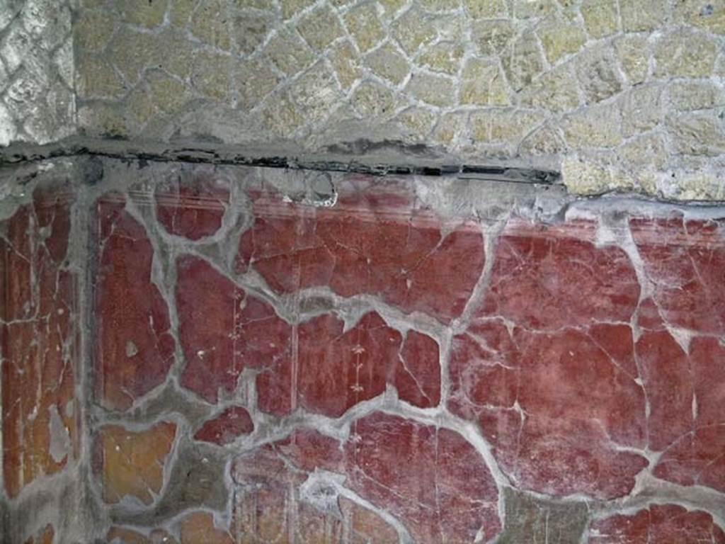 V.17, Herculaneum. May 2004. Detail from west wall at south end. Photo courtesy of Nicolas Monteix.

