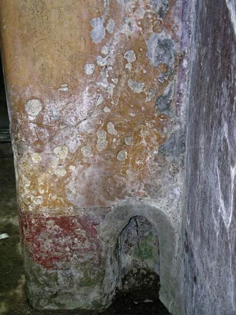 V.17, Herculaneum. May 2004. Detail from north-east corner of rear room. Photo courtesy of Nicolas Monteix.
