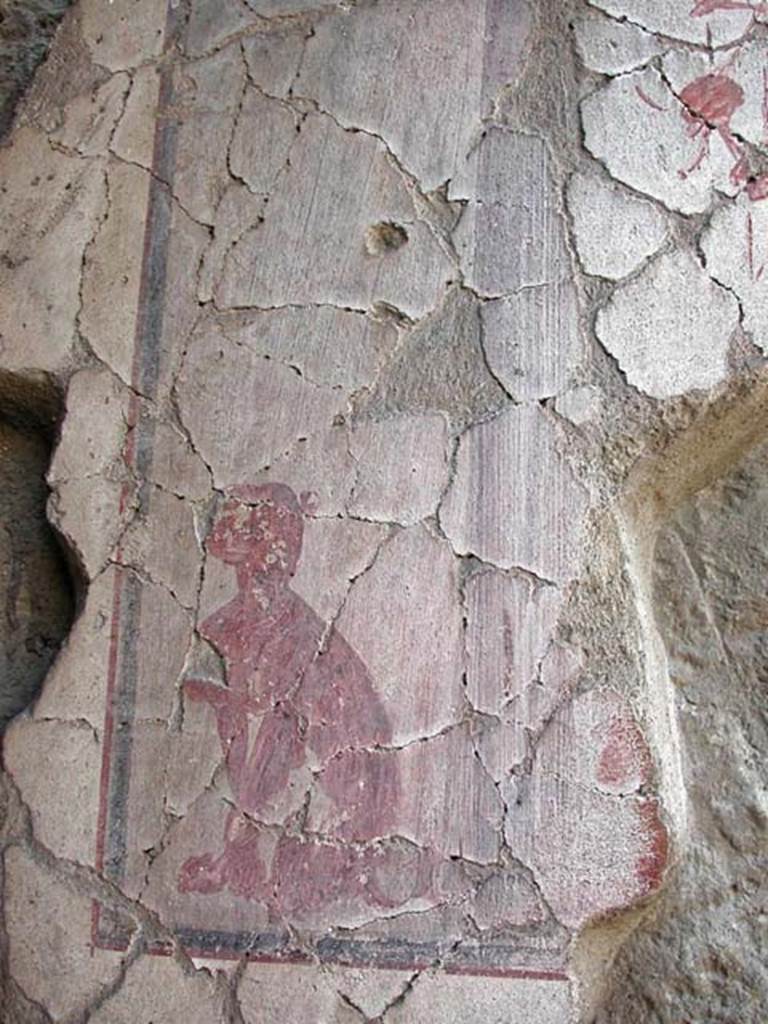 V.17/18, Herculaneum. September 2003. Upper west wall of room 17, painting from room overlooking street front. Photo courtesy of Nicolas Monteix.
