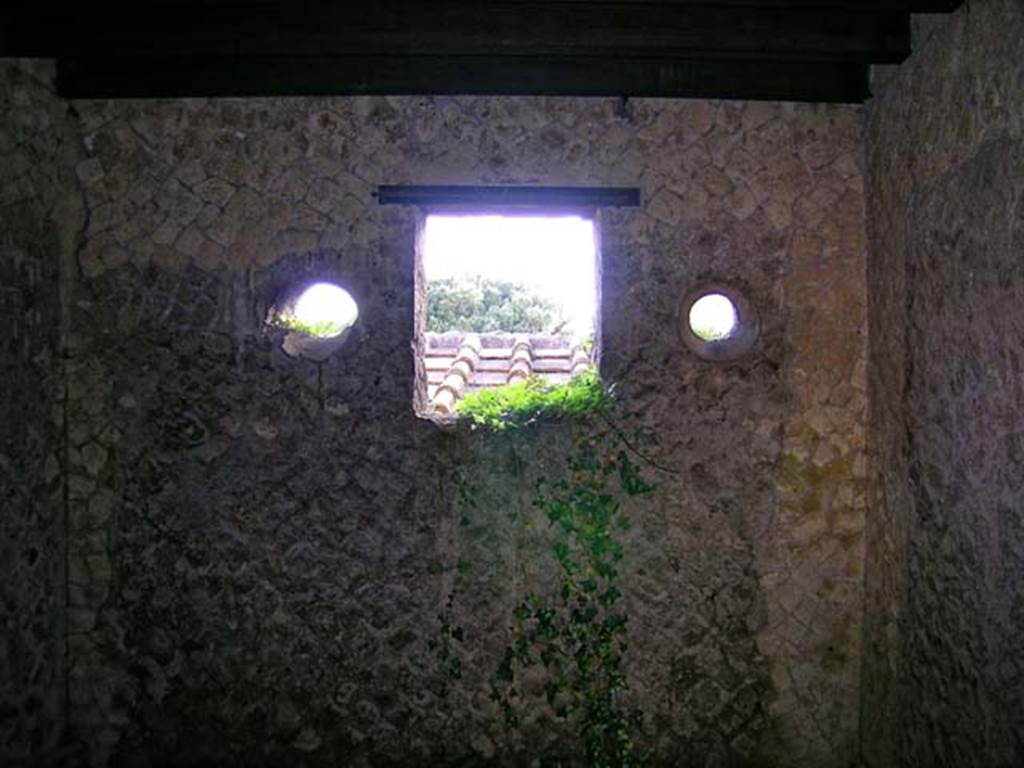 V.17/18 Herculaneum. May 2004. Looking towards south wall of upper rear room, room 18. Photo courtesy of Nicolas Monteix.