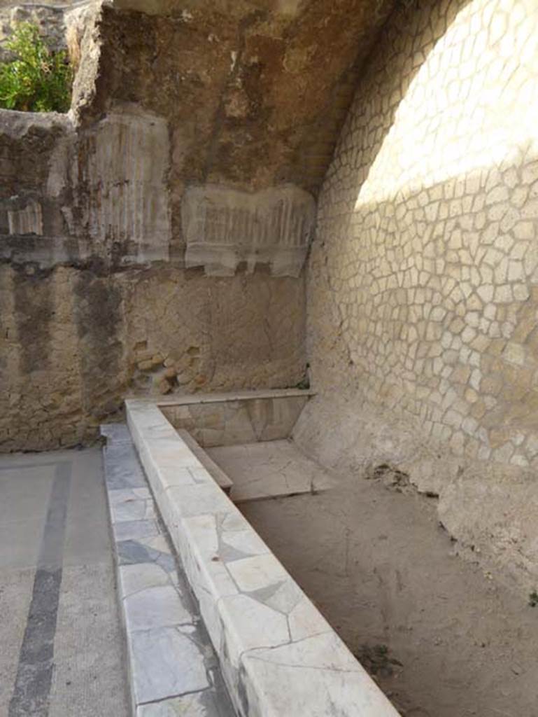 VI.1/7, Herculaneum. October 2014. Looking towards west end of hot bath in caldarium. Photo courtesy of Michael Binns.
