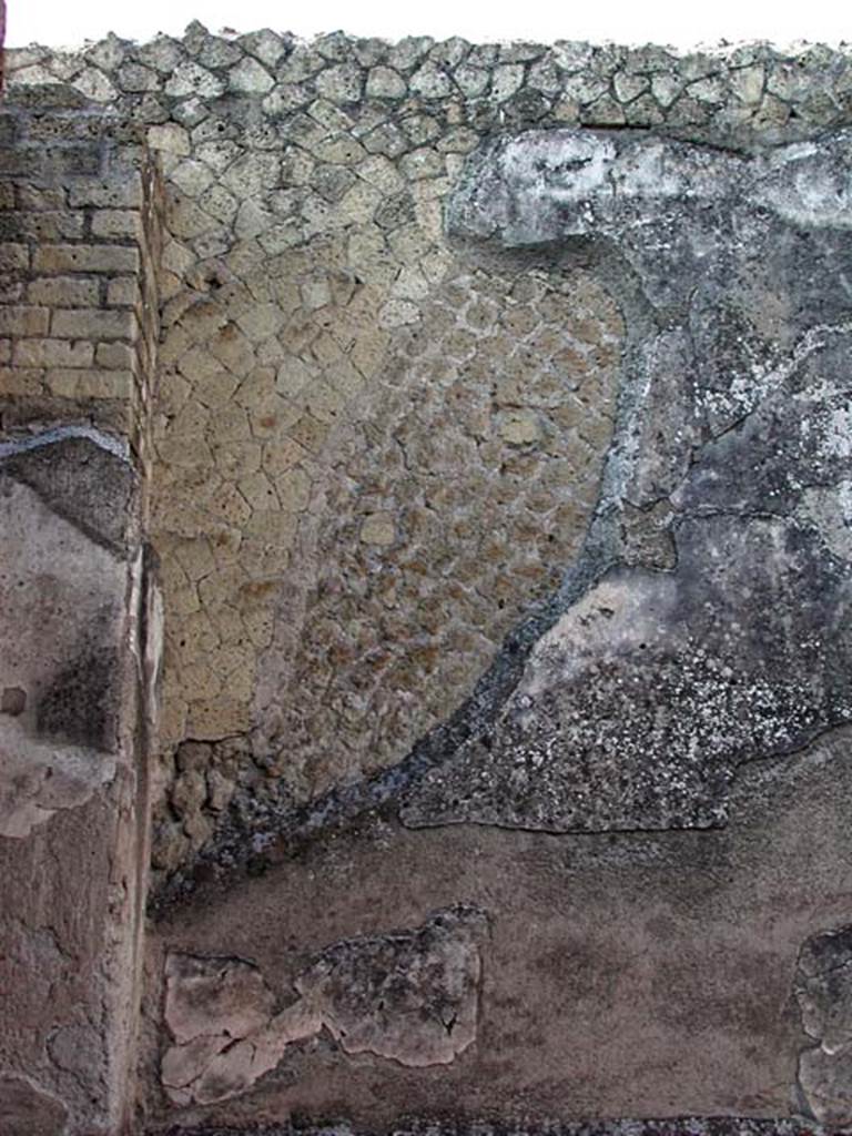 VI.8, Herculaneum. September 2003. Looking towards detail from west wall at south end. 
Photo courtesy of Nicolas Monteix.
