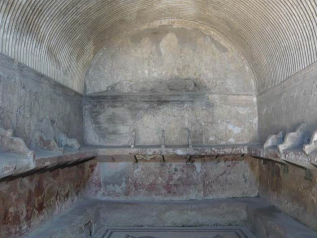 VI.8, Herculaneum. August 2013. Looking towards north wall of the waiting room, or apodyterium.  Photo courtesy of Buzz Ferebee.
