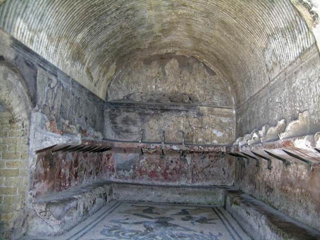 VI.8, Herculaneum. April 2007. Looking towards north wall of the changing room, or apodyterium.
Photo courtesy of Buzz Ferebee.

