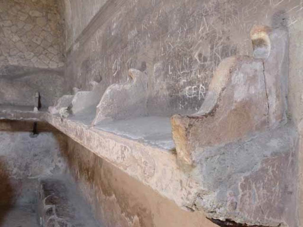 VI.8, Herculaneum. May 2010. East wall of tepidarium.