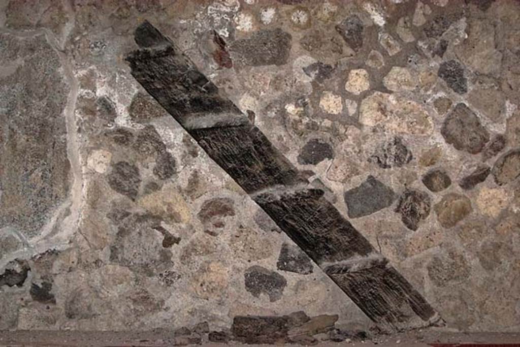 VI.15, Herculaneum. February 2003.  Stairs against west wall on an upper floor. Photo courtesy of Nicolas Monteix.

