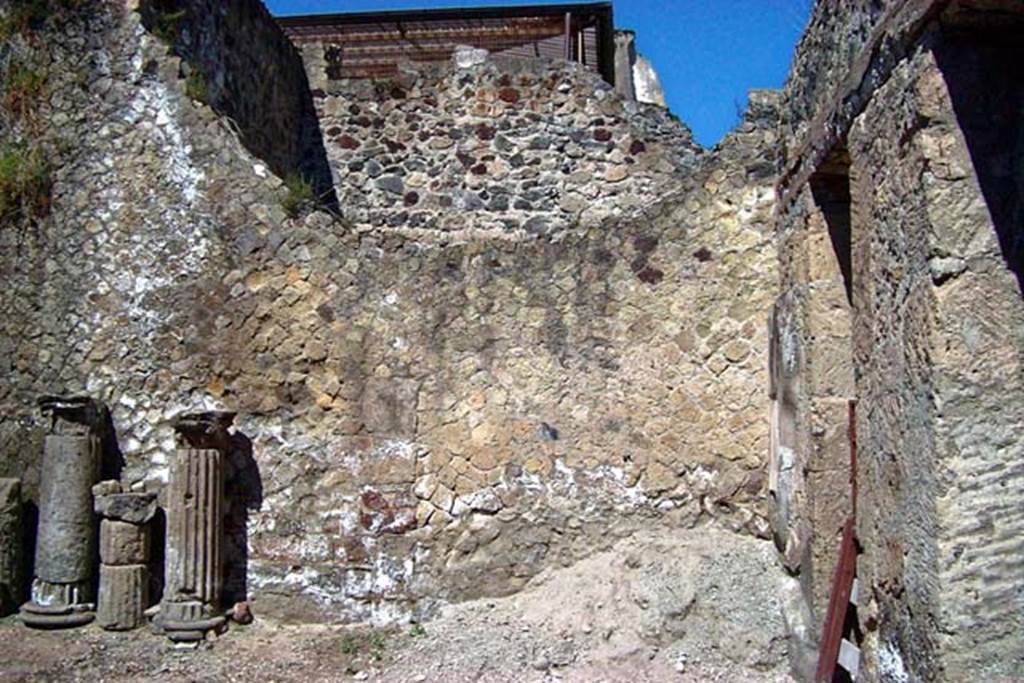 VI.17, Herculaneum. July 2003. West wall of atrium. Photo courtesy of Nicolas Monteix.

