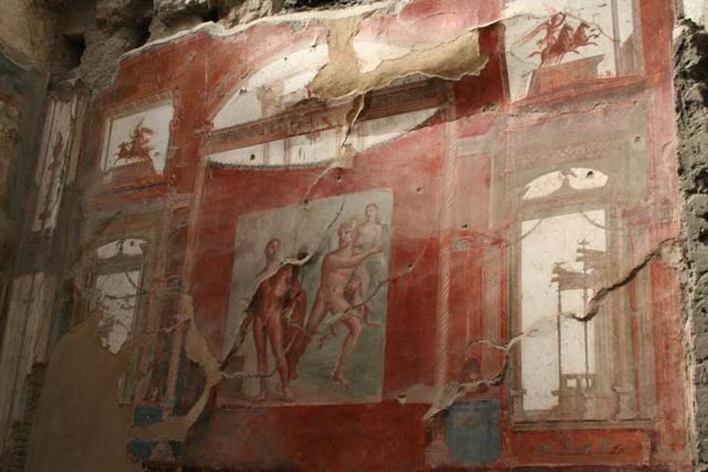 VI.21, Herculaneum, March 2008. Looking towards west wall. Photo courtesy of Sera Baker.erated with very high confidence