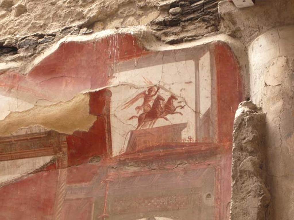 Ins.VI.21, Herculaneum. May 2009. Detail from west wall. Photo courtesy of Buzz Ferebee.