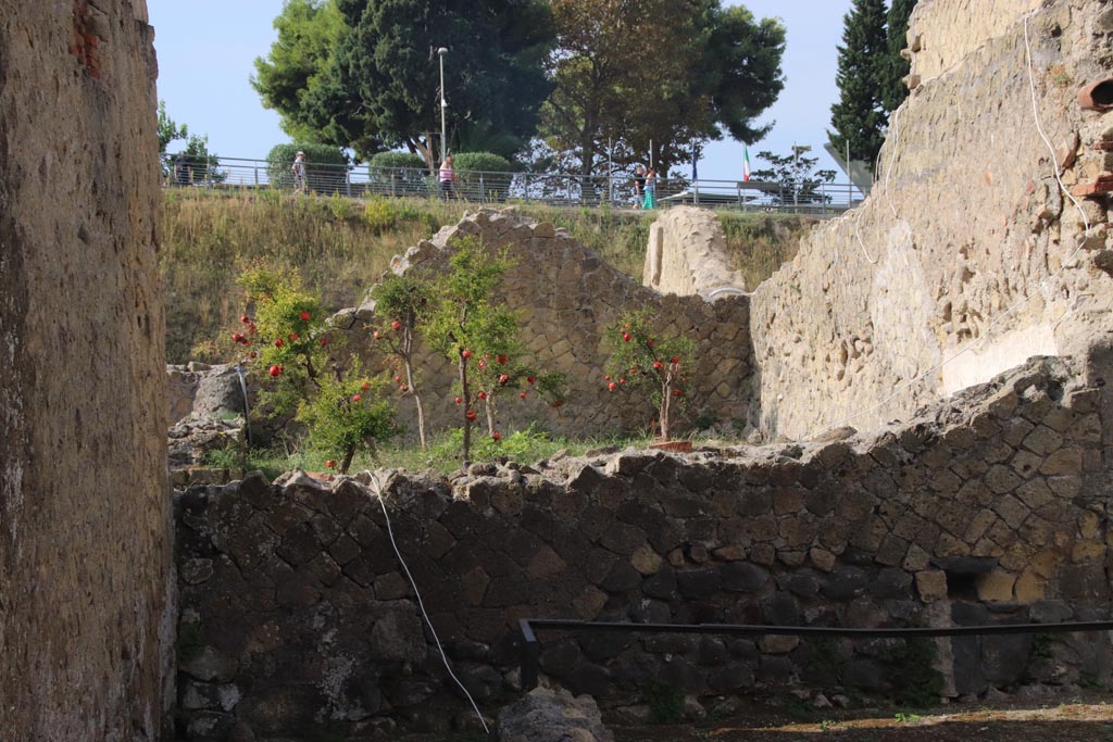 Cardo V, Herculaneum. October 2023. Looking south towards the terrace of the House of the Gem. Photo courtesy of Klaus Heese.