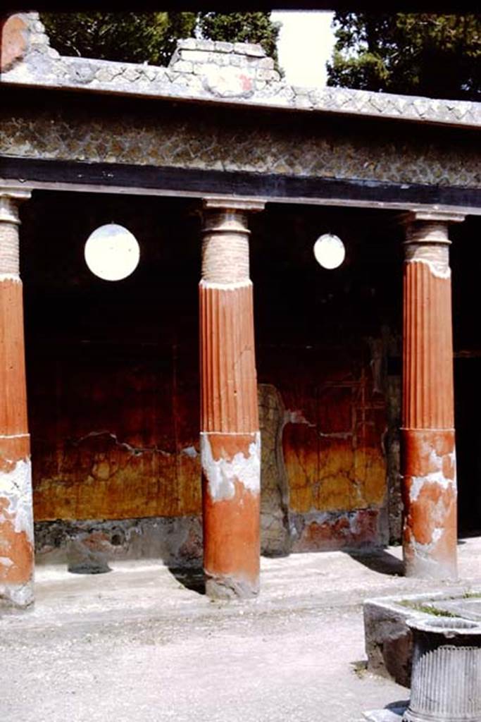 Ins. Or.1.2, Herculaneum, 1964. Looking east across atrium. Photo by Stanley A. Jashemski.
Source: The Wilhelmina and Stanley A. Jashemski archive in the University of Maryland Library, Special Collections (See collection page) and made available under the Creative Commons Attribution-Non Commercial License v.4. See Licence and use details. J64f1428
