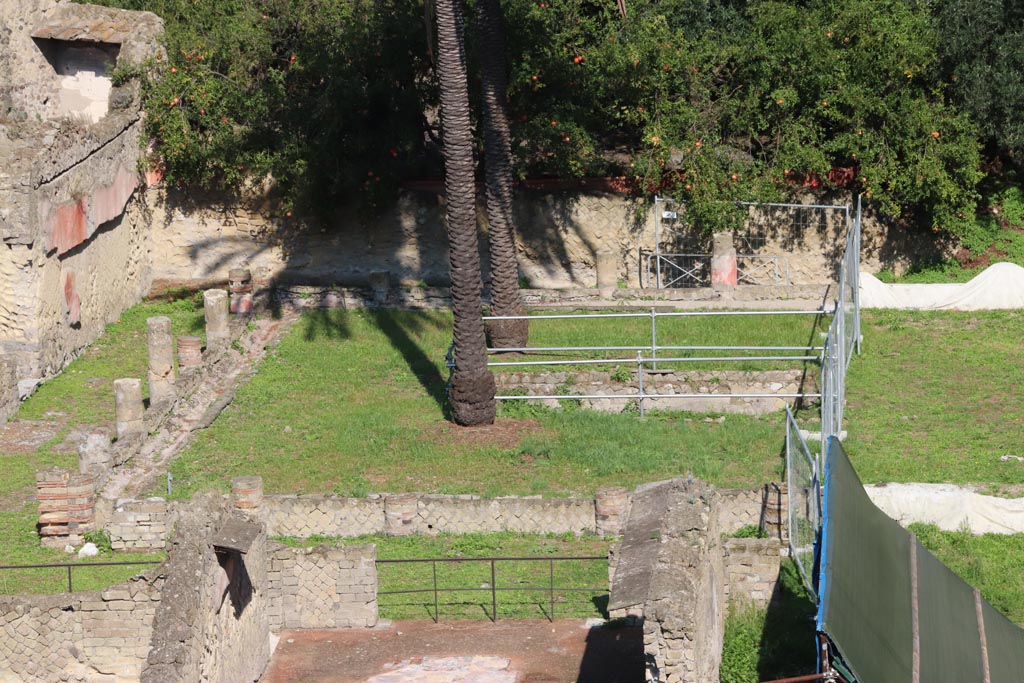 Ins. Or. I.2, Herculaneum. October 2022. Looking north towards peristyle, from access roadway. Photo courtesy of Klaus Heese