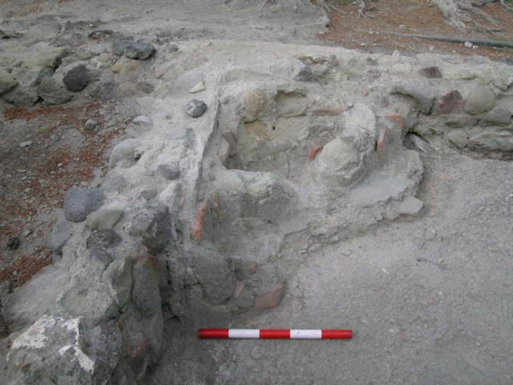 Ins. Orientalis I.3, Herculaneum, May 2005. Room D, remains of three stoves. Photo courtesy of Nicolas Monteix.

