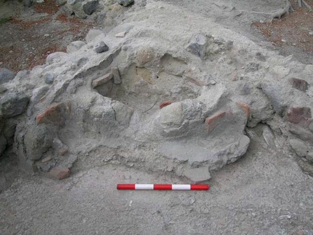 Ins. Orientalis I.3, Herculaneum, May 2005. Room D, remains of three stoves. Photo courtesy of Nicolas Monteix.
