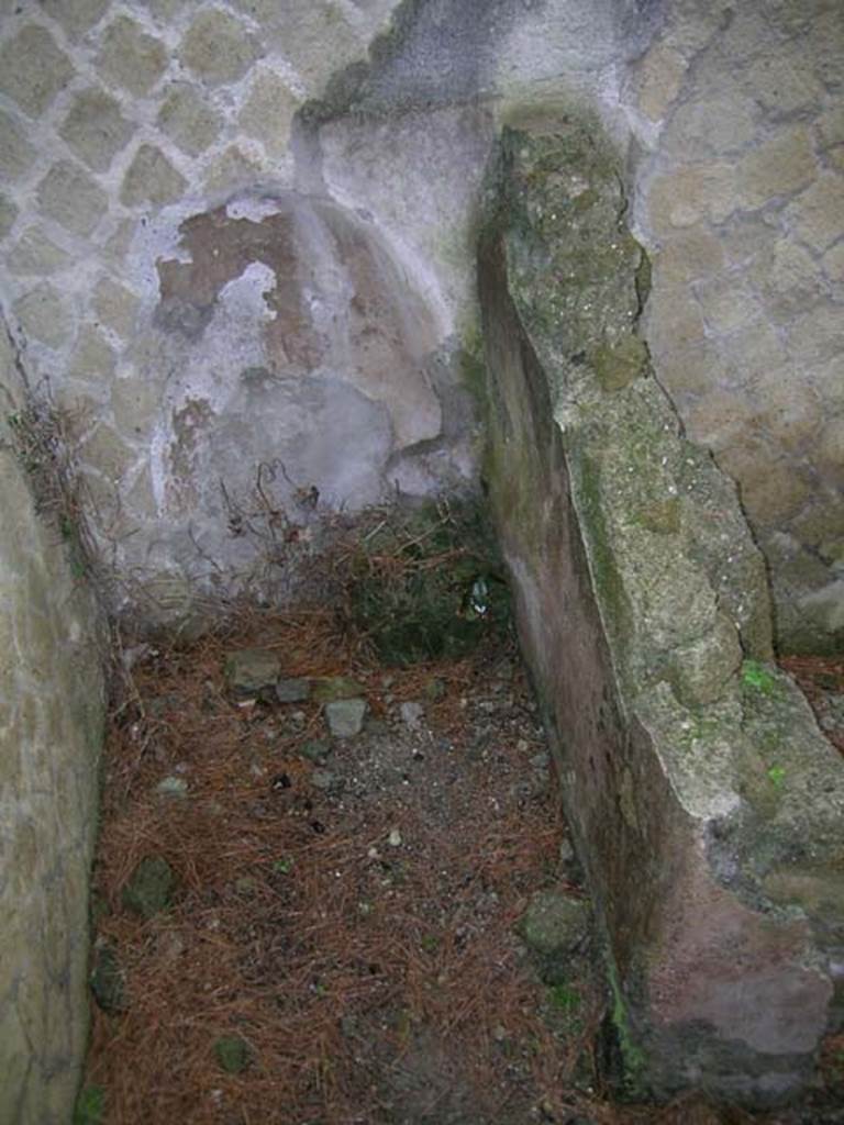 Ins. Or. II, 1, Herculaneum. December 2008. Looking east in small area (?latrine) in north-east corner of rear room.
Photo courtesy of Nicolas Monteix.
