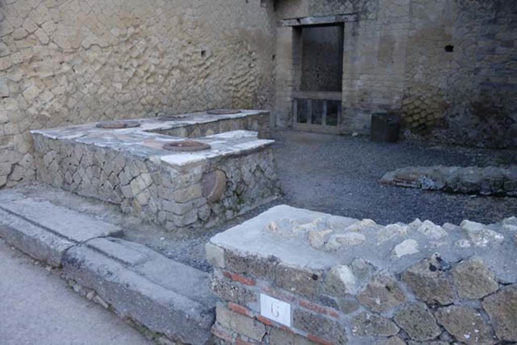 Ins. Orientalis II.6, Herculaneum. October 2014. Looking towards north wall of shop/bar-room. 
Photo courtesy of Michael Binns.
