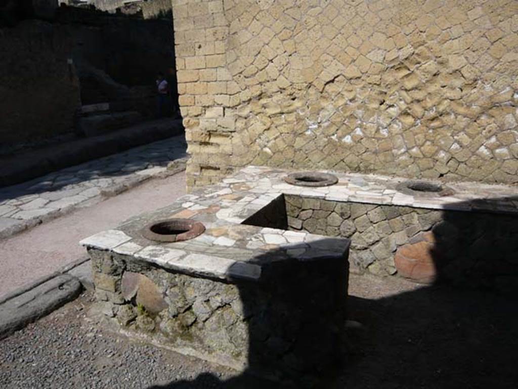 Ins. Orientalis II.6, Herculaneum. May 2009. Looking north across three-sided counter. Photo courtesy of Buzz Ferebee.

