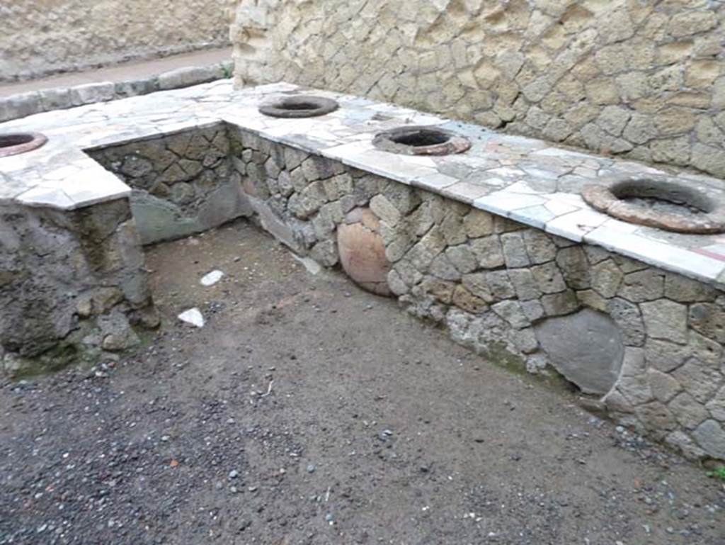 Ins. Orientalis II.6, Herculaneum. September 2015. Looking north-west across counter, from its rear.