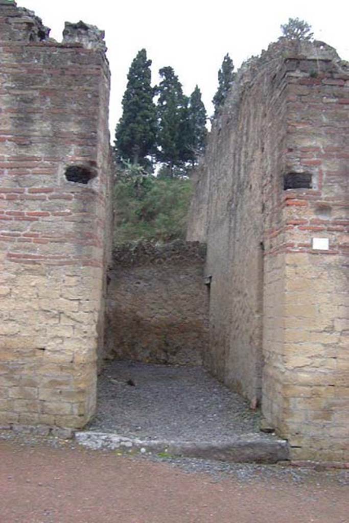 Ins. Or II. 12, Herculaneum. January 2002.  Entrance doorway. 
Photo courtesy of Nicolas Monteix.
