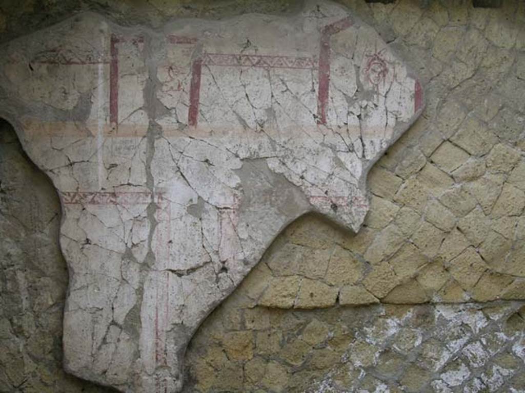 Ins Or II, 16 Herculaneum. May 2004. North wall of rear room, detail of decoration from north wall.
Photo courtesy of Nicolas Monteix.
